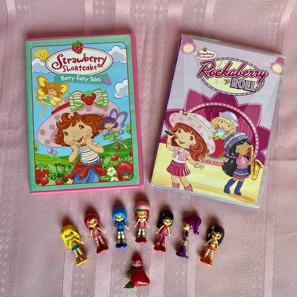 Strawberry Shortcake Other - Strawberry Shortcake Berry Mini Friends and DVDs Bundle
